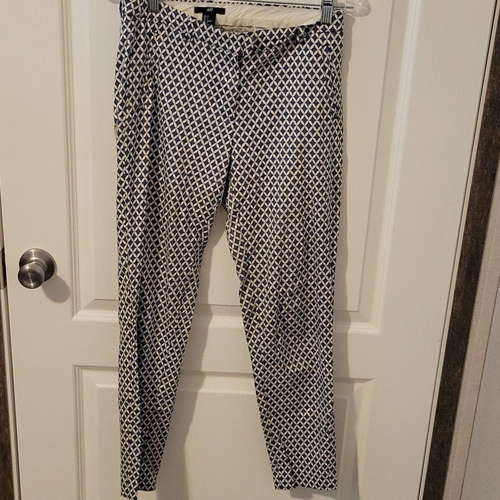H&M Blue & White Slacks Size 4